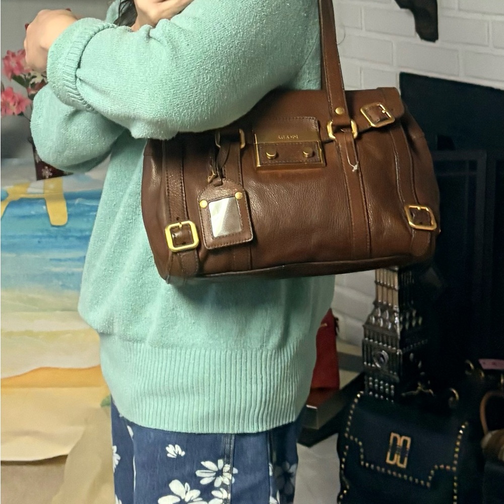 Prada Dark Brown Leather Shoulder Bag - Picture 14 of 17